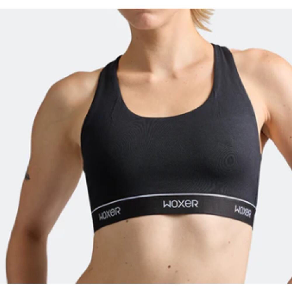 New Woxer Women's Boss 2.0 Sports Bra, Black, Size Med